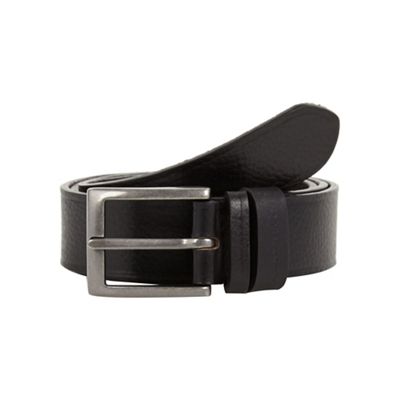 Designer black two keeper leather belt